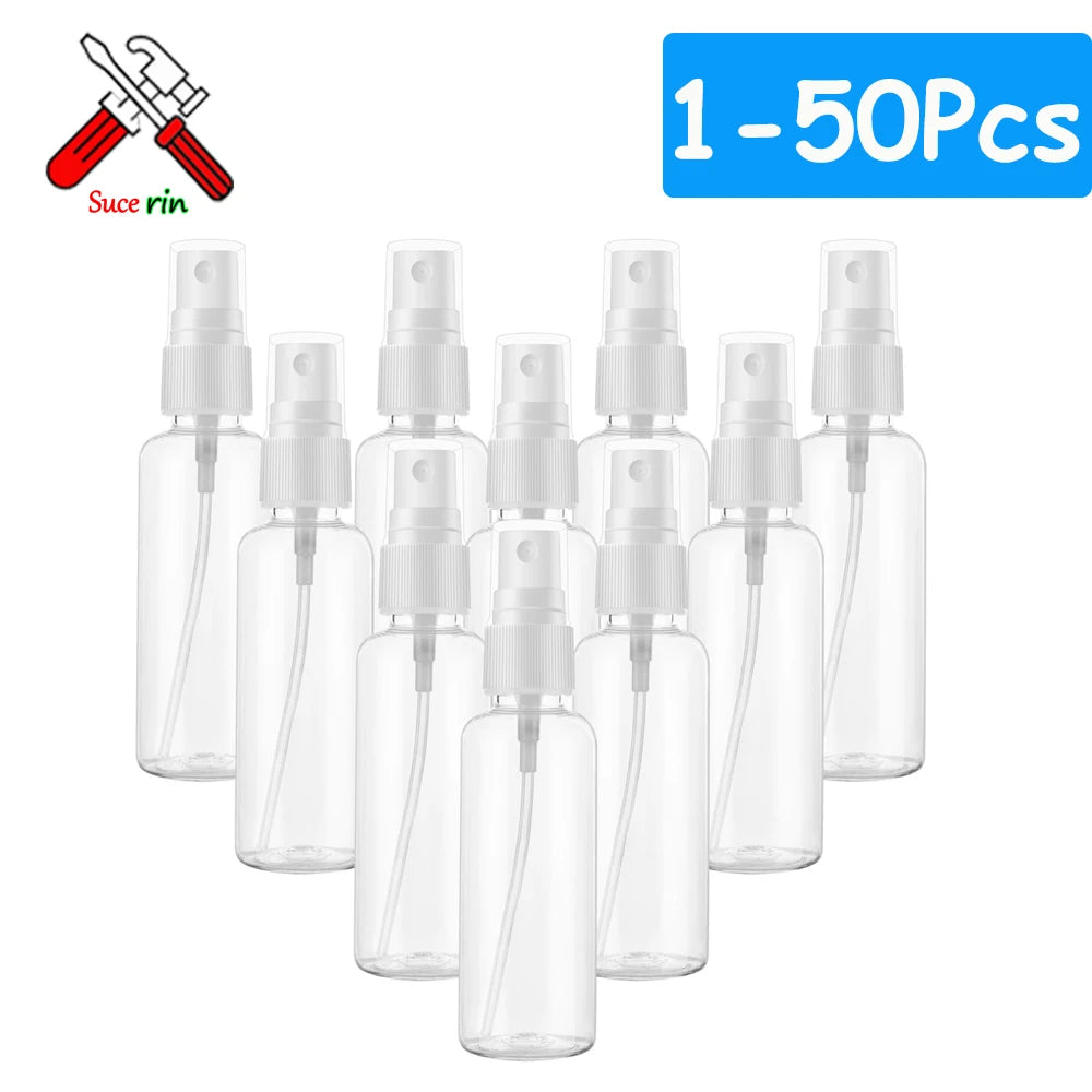 100/60/30/10ml Empty Refillable Bottles Mini Clear Spray Bottles Plastic Perfume Atomizer Portable Transparent Dispenser Trav