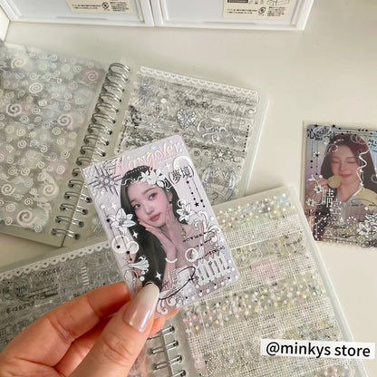 Original 32 Sheets PET Transparent Sticker Book Korean Scrapbooking Stickers For Journal Hand Book Stationery