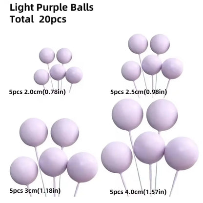 20 Pcs Ball Cake Topper Decorations Mini Balloons Cake Topper Sticks Gold Balls Cake Picks Cake Topper Balls Cake Decorations