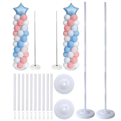 1/2Set Transparent Balloon Column Kit with Base Can Be Filled with Water Balloon Arch Bracket with Pole DIY Accessories