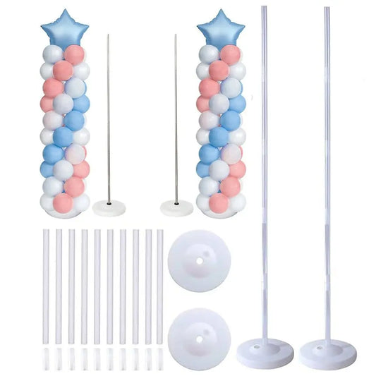1/2Set Transparent Balloon Column Kit with Base Can Be Filled with Water Balloon Arch Bracket with Pole DIY Accessories