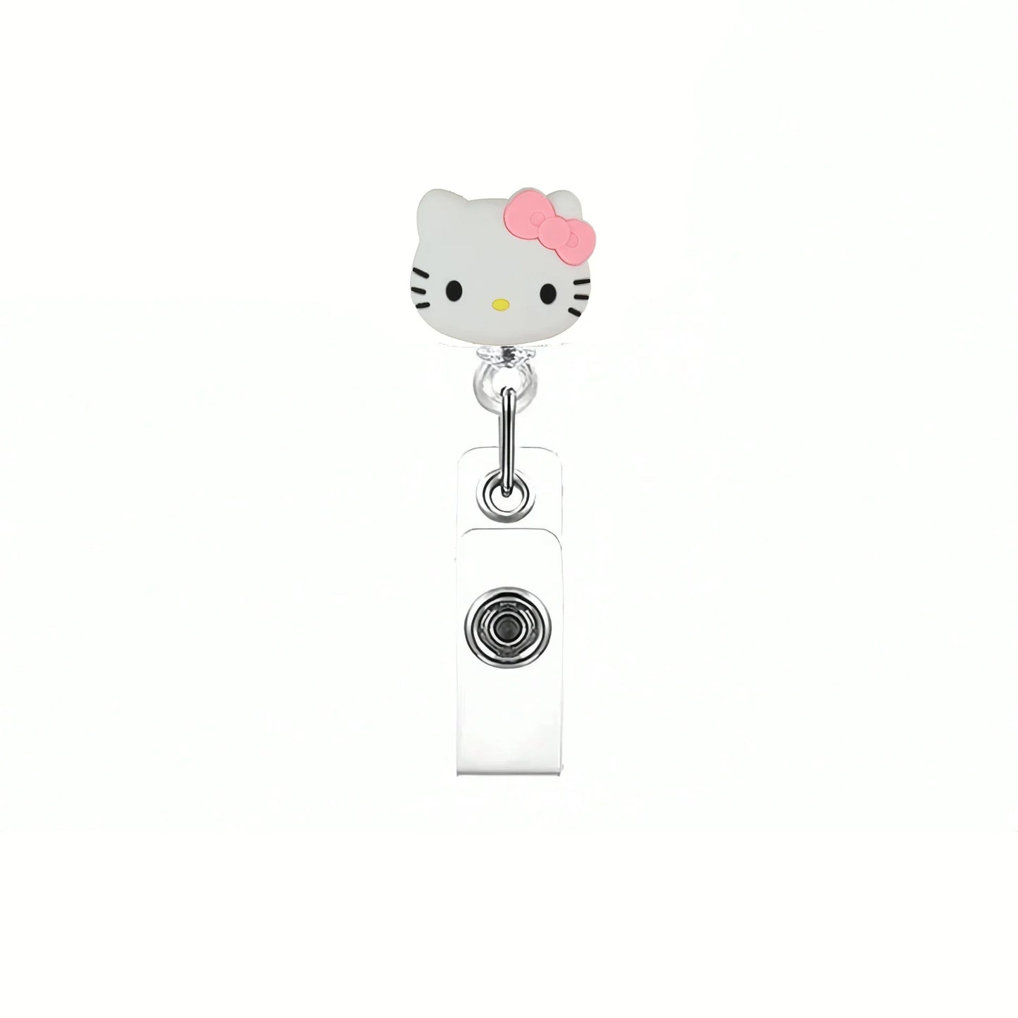 Kawaii Gift Kitty Cat Retractable Badge Reel Sparkling card holder accessories With Keychain For Women Student office supplie
