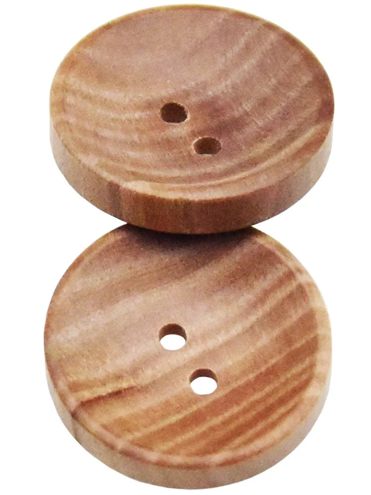 Natural Color Camellia Wood Grain Wooden Buttons Sewing Accesories For Clothes Decorative 2 Holes Button 10mm-30mm 10PCs 30PC