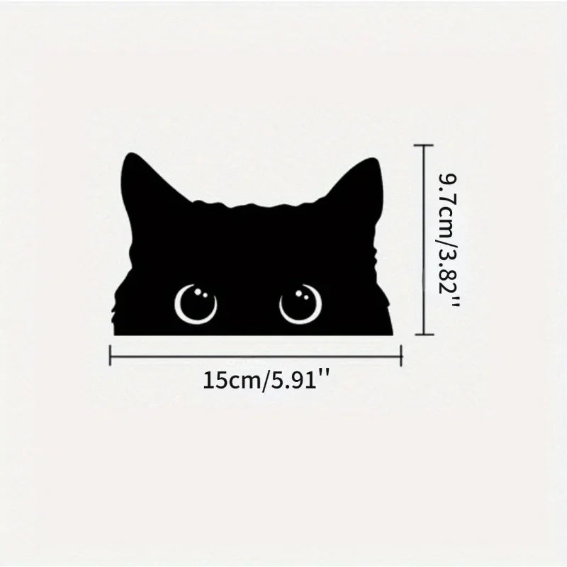 Vinyl Car Sticker Accessory - Waterproof Styling Cover for Car Decoration - Adorable Poor Cat Design with Big Eyes for Car - 