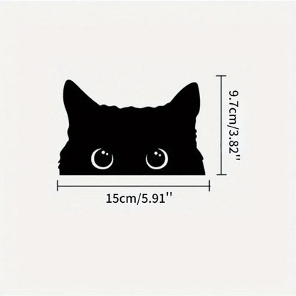 Vinyl Car Sticker Accessory - Waterproof Styling Cover for Car Decoration - Adorable Poor Cat Design with Big Eyes for Car - 