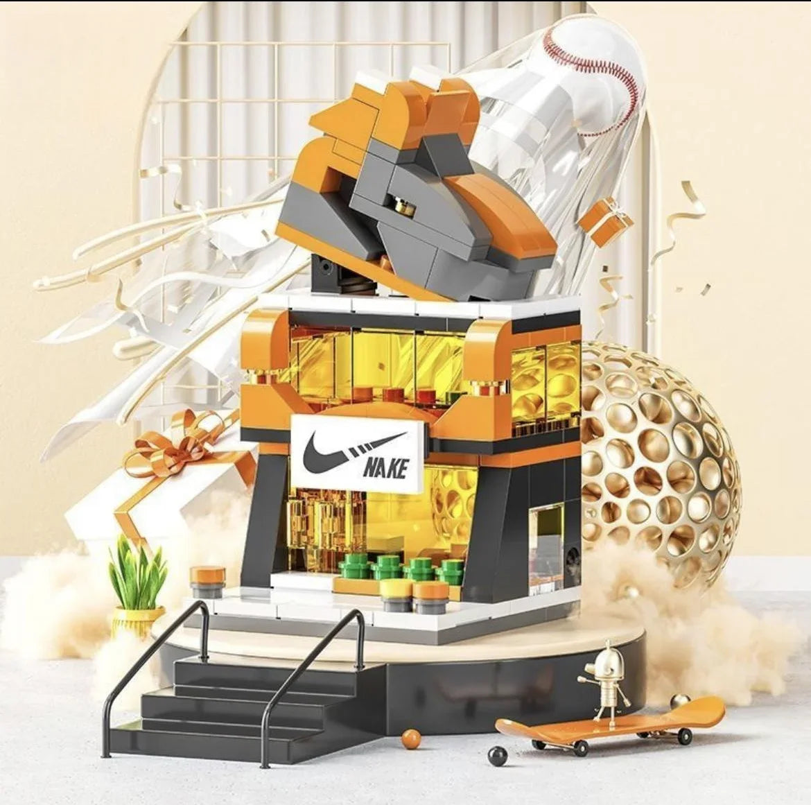 Architecture Street View House Building Blocks DIY Mini City Store Model Toys For Christmas Gifts - 8537-6