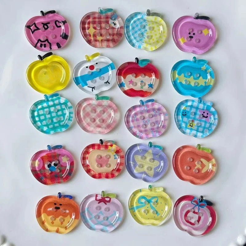 10/20pcs Dopamine Button Mixed Colored Transparent Decorative Scrapbook DIY Crafts Baby Clothing Accessorie Bead Jewelry 2025