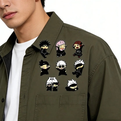 8pcs Itadori Yuji Enamel Pin Set Cartoon Character Brooch Creative Metal Badge Jewelry for Clothing Backpack Souvenir Gift