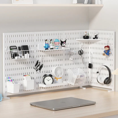 Home Study Storage Pegboard: Suitable for Displaying Figurines, Desk-Top Standing & Clip-On Storage for Furniture Items