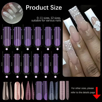 140pcs/box Nail Forms Set Colorful Full Nail Forms Top Molds Tips For Nails Gel Extension Forms Fake Building Mold Tools