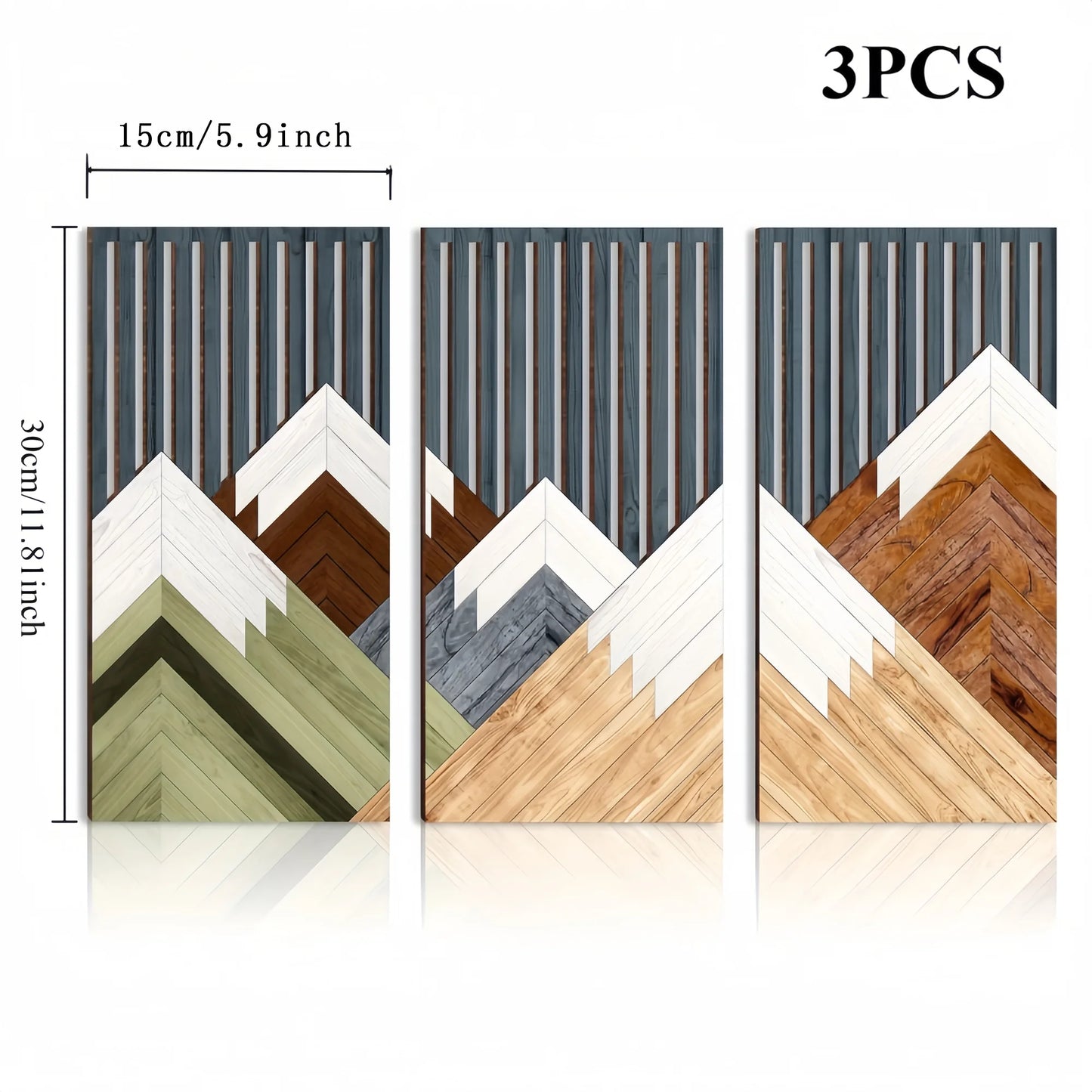 3pcs Boho style Hollow Wood Retro Rustic Leaf Pattern Wall Hanging Art Living Room Bedroom Wall Hanging Home Decoration - 4