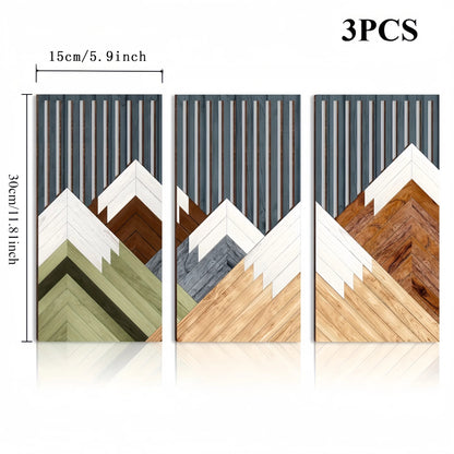 3pcs Boho style Hollow Wood Retro Rustic Leaf Pattern Wall Hanging Art Living Room Bedroom Wall Hanging Home Decoration - 4