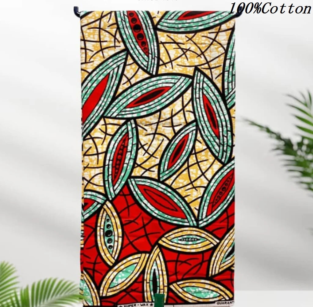 New African Ankara Batik Fabric Super Real Wax African Cotton Material Prints Wax Tissu For Sew 6yards