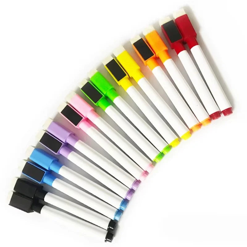 8pcs Magnetic Erasable Whiteboard Pen Color Options Blackboard Note Numbering Stationery For Office Classroom Teaching Suppli