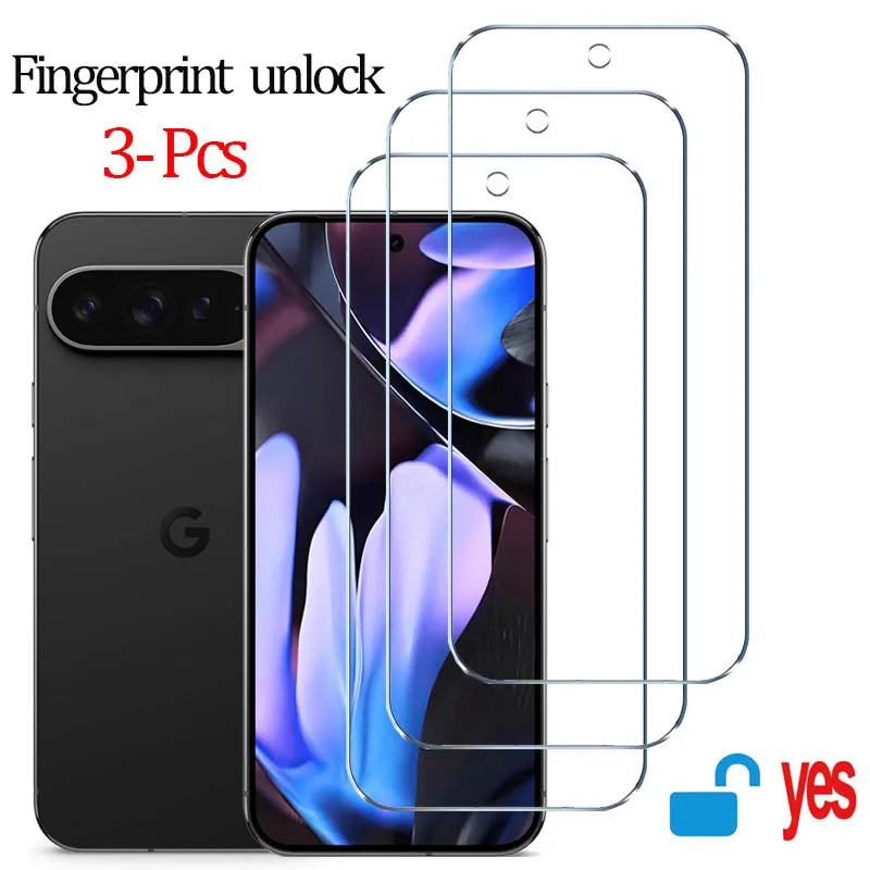 Fingerprint Unlock Glass for Pixel 9 Pro 10 8A 9A 10A 7A 8 Pro Screen Protector Pixel 9 Pro XL Tempered Glass for Google Pixe