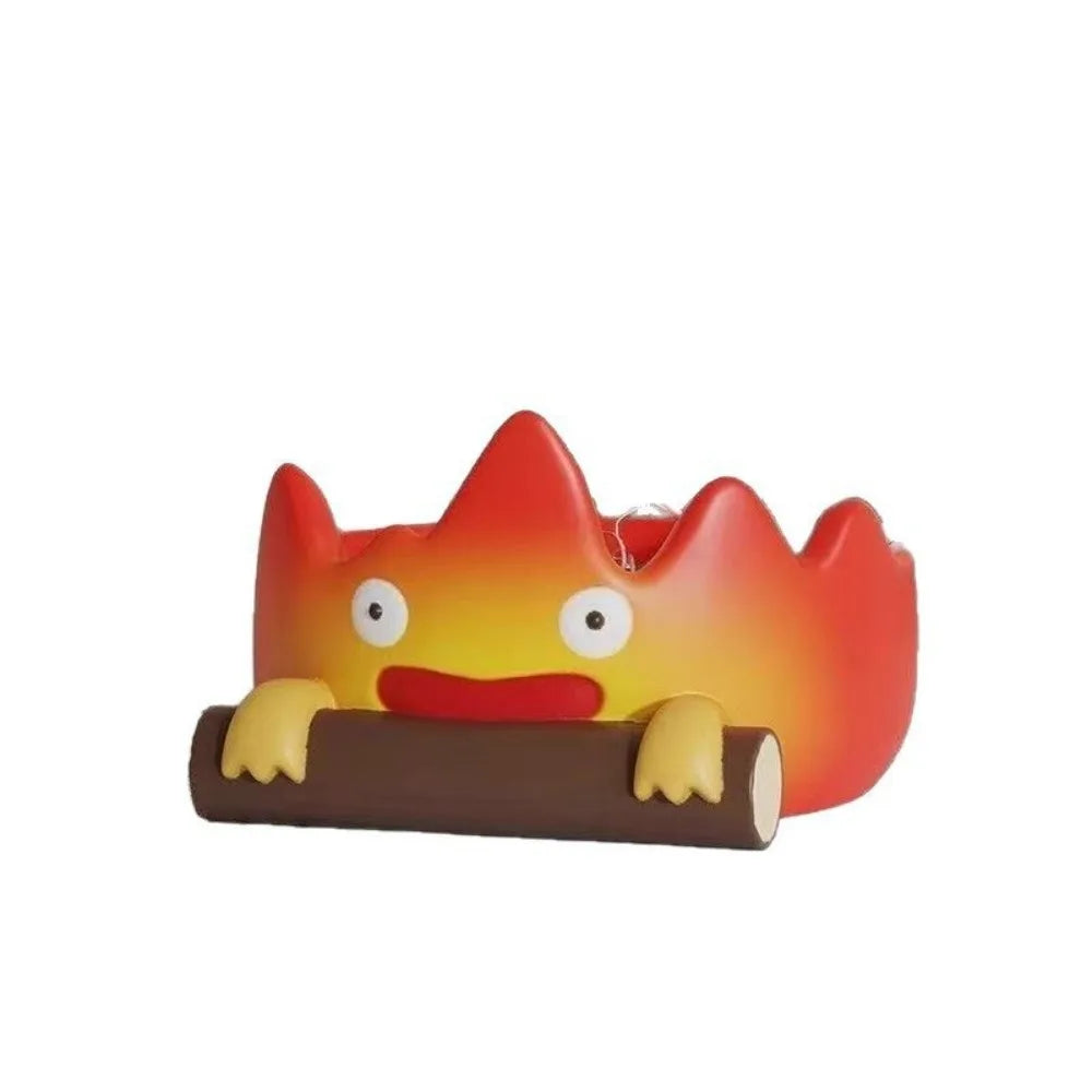 Resin Cartoon Calcifer Key Holder Cute Entryway Decor Creative Flame Statue Living Room Gift Home Ornament