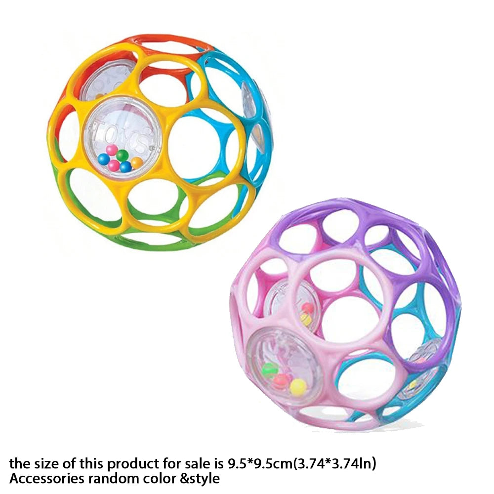 Soft Baby Grasping Ball Rattles with Bell Ball Early Education Educational Sensory Toy Random Color）