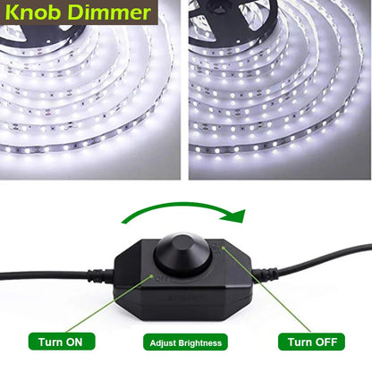 Touch / Knob / Button Switch Dimmer Brightness Adjust for 3528 5050 COB LED Strip Light DC 12V 24V USB 5V Stepless Dimming