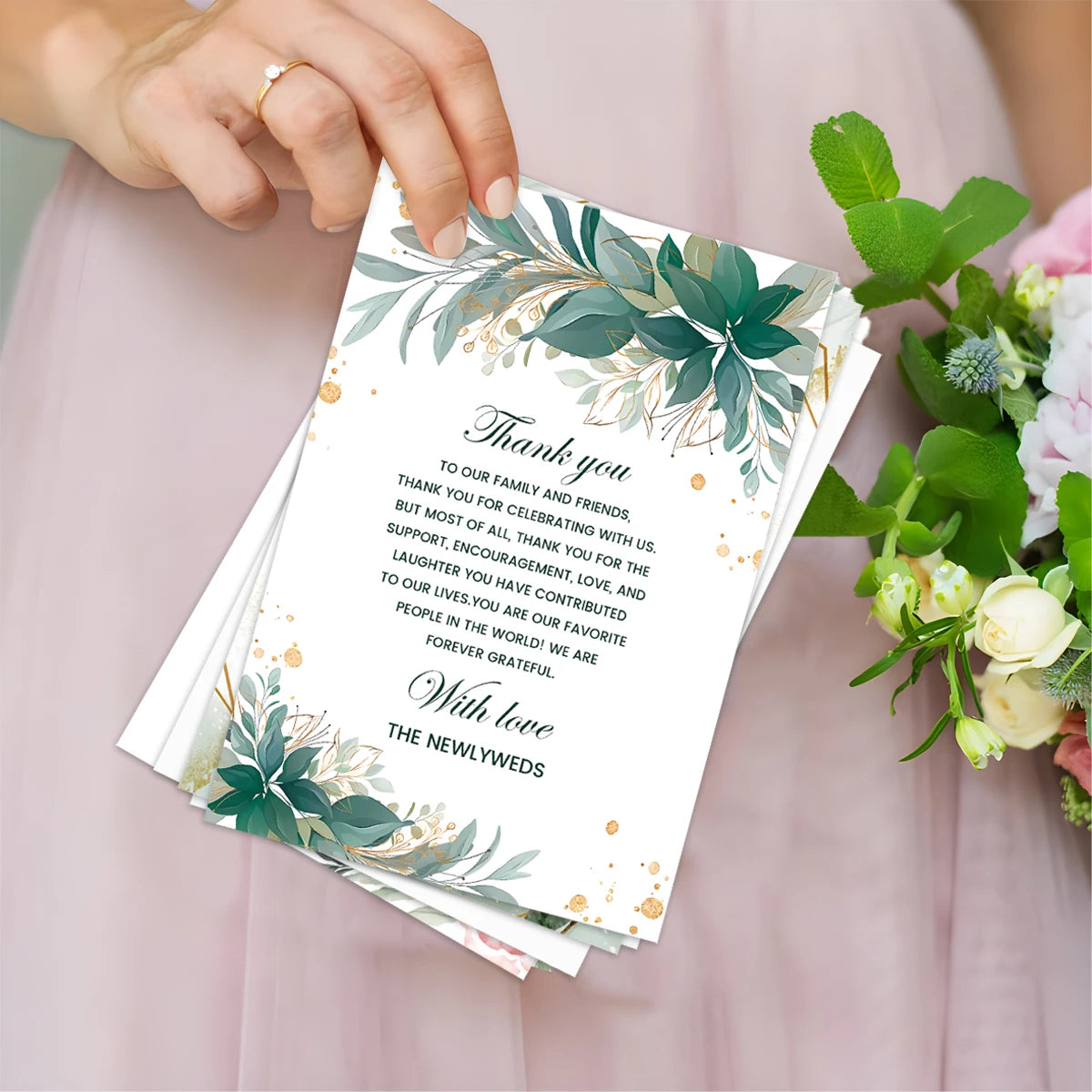 50pcs Custom Image Cards For Wedding Invitation,Reception Message Cards,Thank You Menu Table Cards,Events Celebration Decorat