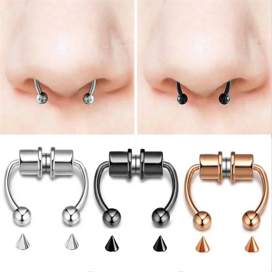 Magnetic Horseshoe Nose Rings, 316L Stainless Steel, Faux Septum Rings, Fake Piercing, Clip on, Hoop Rings, Gift for Women, G