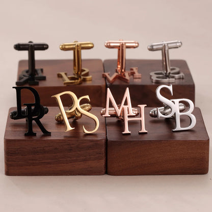 Personalized Initial Cufflinks Custom Monogram Letter Cuff Links for Men Valentine's Day Romantic Gift Engraved Name Initia