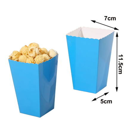 6/12/24 Solid Color Paper Food Trays Disposable Food Boat Black White Blue Yellow Popcorn Box Baby Showe Birthday Party Suppl