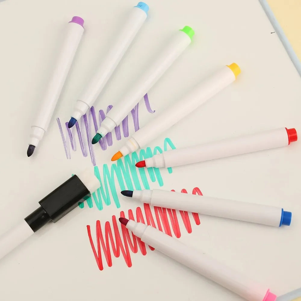8 Colors Set Whiteboard Pens Bullet Tip Small Size No Magntic 8-24Pcs Whiteboard Dry Erase Markers Kids Graffiti Drawing Pens