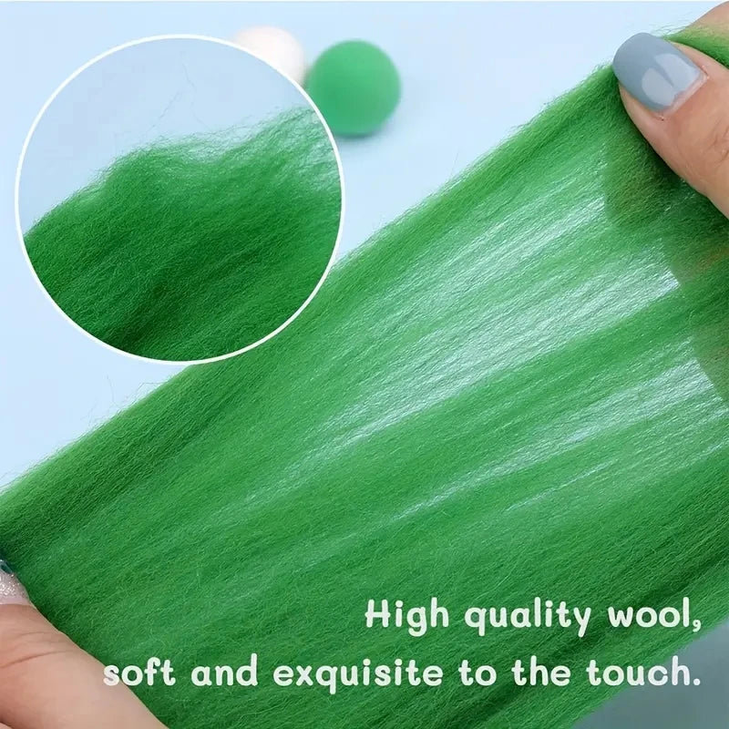 Needle Felting Wool Fibre Wool Roving for DIY Craft Materials, Needle Felt Roving Fabric Felt Craft Toys Handmade Felting Cra
