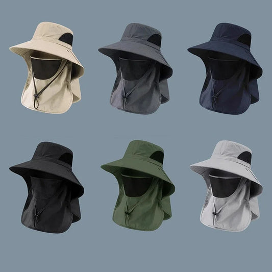 Wide Brim Outdoor Sun Hat Breathable Full Face Sun Shield Cap Anti Uv Fishing Travel Sports Sunshade Hat For Daily Outdoor Us