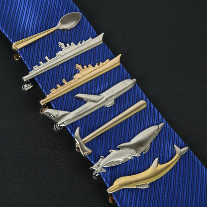 New Stainless Tie Clip For Men Classic Metel Tie Pin Copper Tie Bar Quality Enamel Tie Collar Pin Crystal Business Corbata