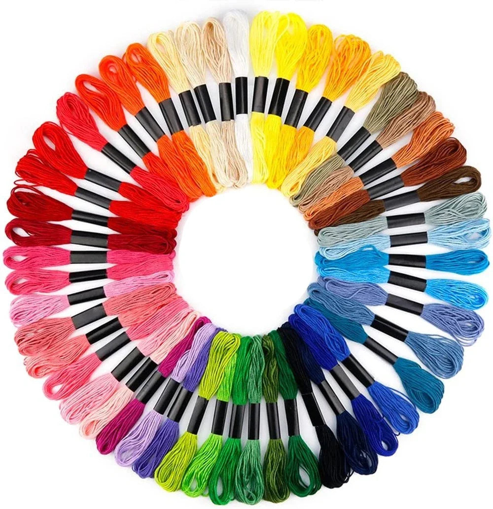 50 Colors Embroidery Thread 3 Needles 2 Threaders Craft Tool Punch Needle Set Embroidery Stitching Craft Tool for DIY Sewing 