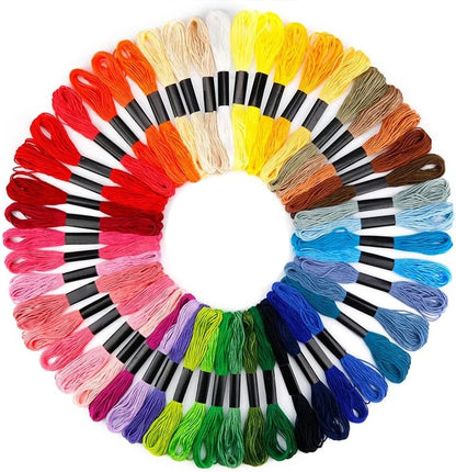 50 Colors Embroidery Thread 3 Needles 2 Threaders Craft Tool Punch Needle Set Embroidery Stitching Craft Tool for DIY Sewing 