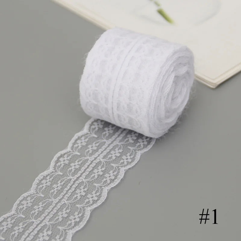 Lace Ribbon, White Lace Tape for Crafts, Floral Lace Ribbon for Party Decoration, DIY Sewing Projects, Elegant Home Decor