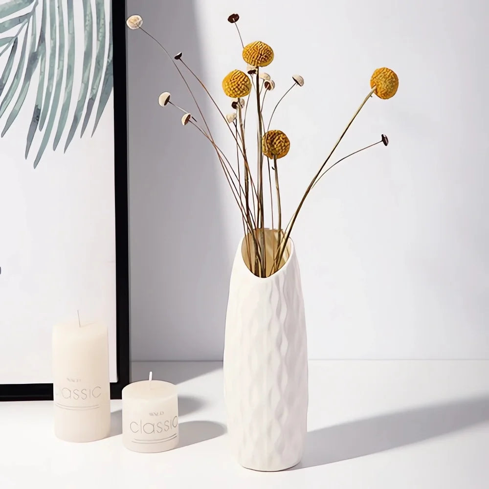 Nordic Plastic Vase Simple Small Fresh Flower Pot Storage Bottle For Flowers Living Room Modern Home Decorations Ornaments - 