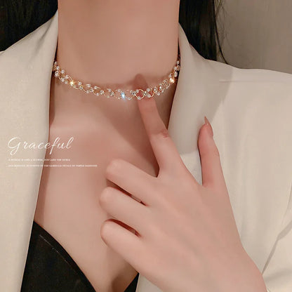 New Beads Women's Neck Chain Kpop Pearl Choker Necklace Gold Color Goth Chocker Jewelry On The Neck Pendant 2022 Collar For G