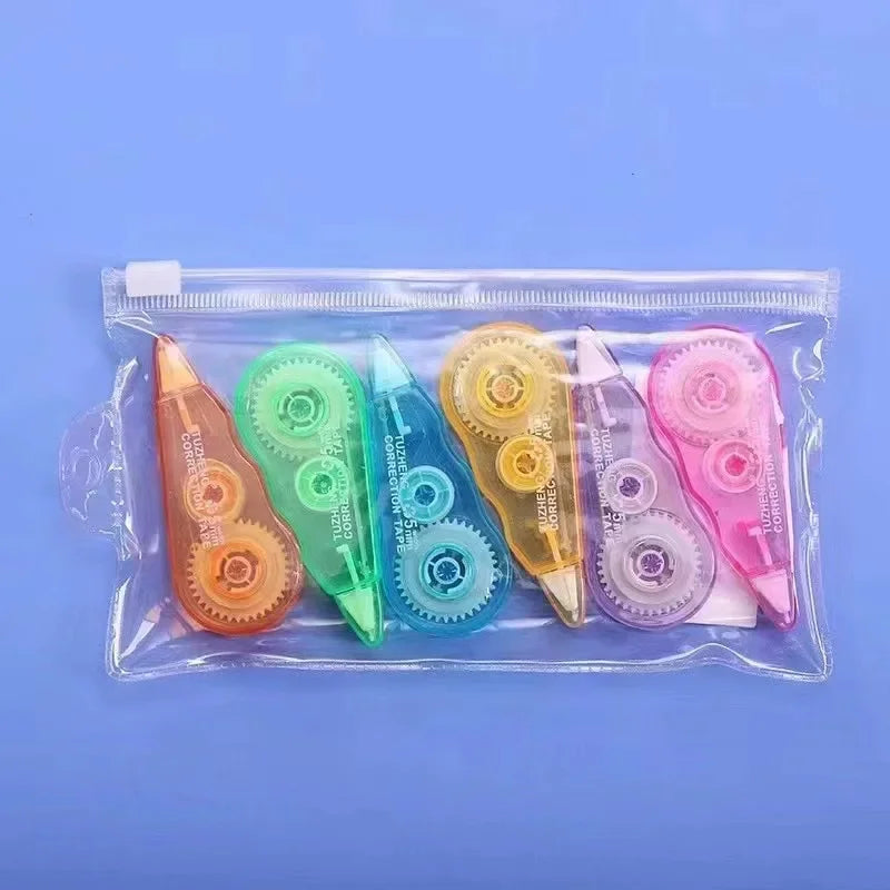 6pc Set Correction Tape Kawaii Mechanical Cute Design Correction Tape - Perfect for Decorating Diaries and School Supplies - 