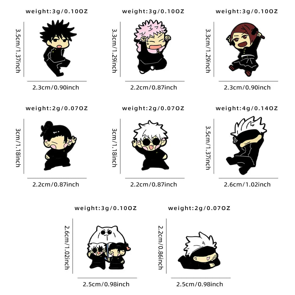 8pcs Itadori Yuji Enamel Pin Set Cartoon Character Brooch Creative Metal Badge Jewelry for Clothing Backpack Souvenir Gift