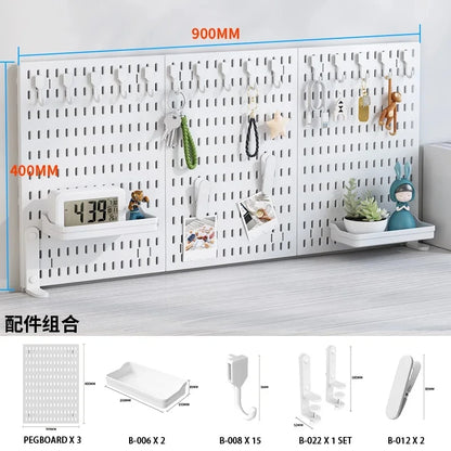 Pegboard Combination Desktop Storage Kit, Vertical and Clip-Type Pegboard Display Panels, Suitable for Home Office Storage. -