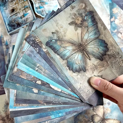 50 pieces of vintage scrapbooking material paper handmade tent DIY collage decoration background craft paper