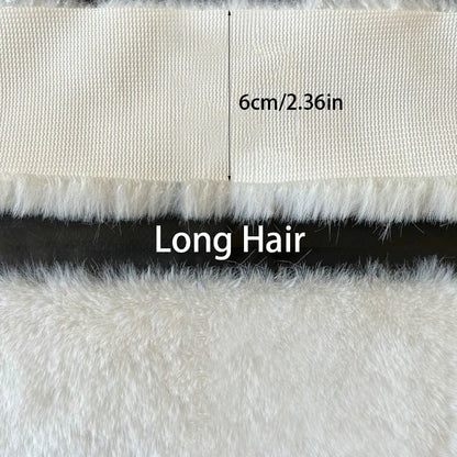 1m Faux Rabbit Fur Ribbon Trimming Fabric Soft Fluffy Plush Hair Tapes Stripe Fabric For DIY Garment Crafts Sewing Accessorie