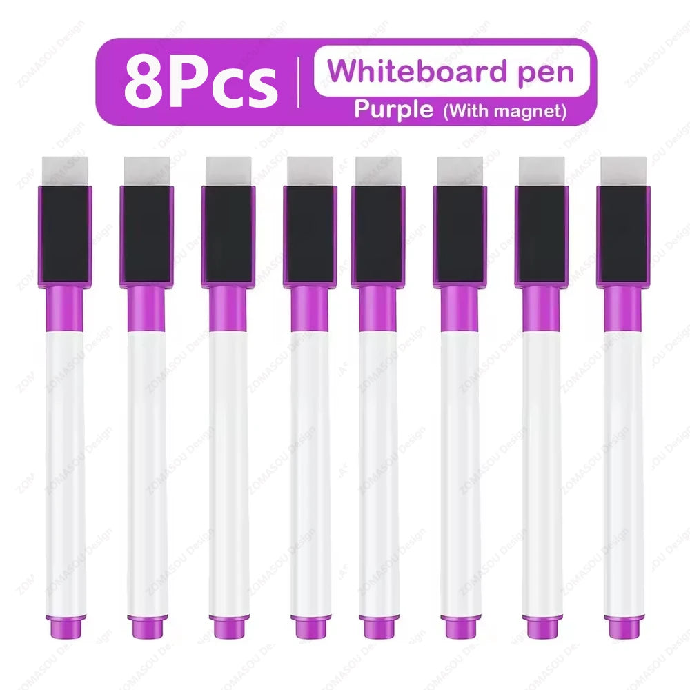 48-1Pcs Magnetic Erasable Whiteboard Pen Color Options Numbering Stationery Office Teaching Supplies for Student Blackboard N