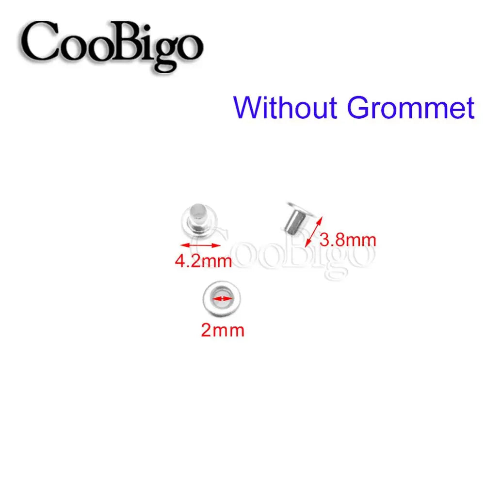 100 Sets Metal Eyelet Grommet Ring Kit for Garment Canvas Sewing Accessories Silver 2mm 3mm 4mm 5mm 6mm 8mm 10mm 12mm 14mm 17
