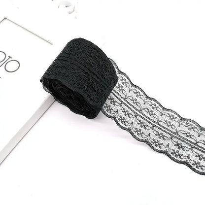 4.5cm Lace Ribbon 10Meters/Roll White Black Pink Red Blue Green Purple Beige Orange Yellow Burgundy Coffee Lace Tape DIY Craf