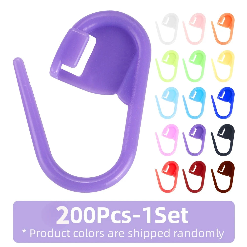 50/200/500pcs Knitting Crochet Tool, Locking Marking Buckle, Small Ring Pin, Sweater Counter, Plastic Counting Buckle - 200pc