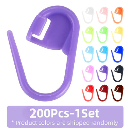 50/200/500pcs Knitting Crochet Tool, Locking Marking Buckle, Small Ring Pin, Sweater Counter, Plastic Counting Buckle - 200pc