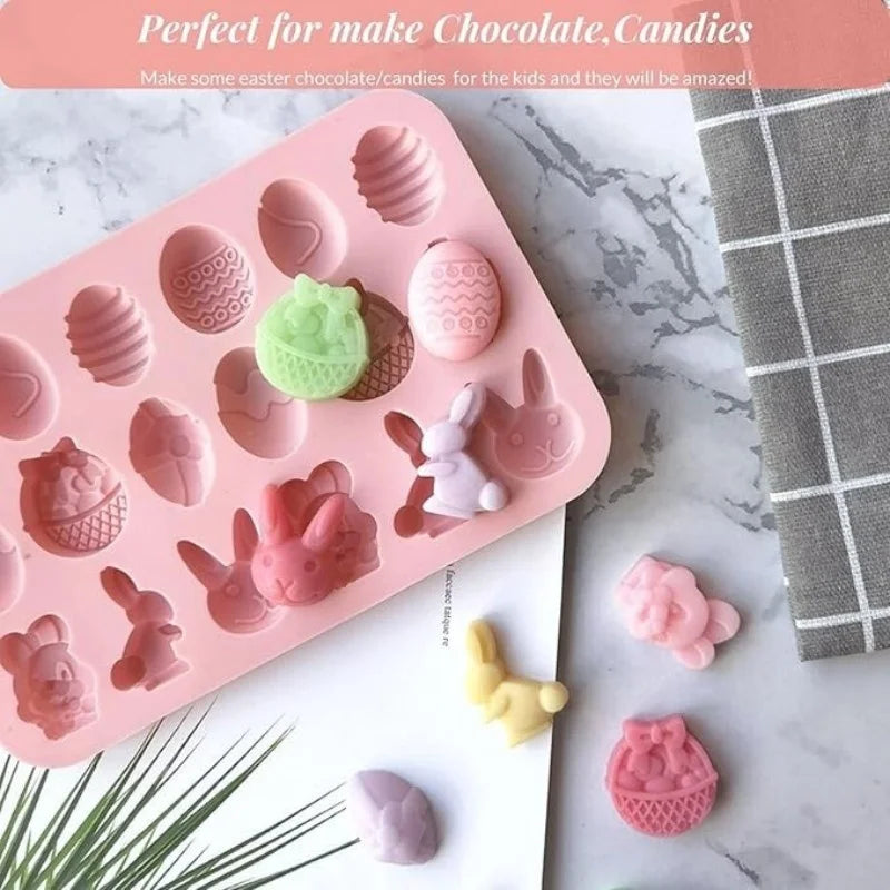 Soap molds,cute animal soap making molds for kindergarten,parent-child,children's favorites,Easter eggs,rabbit shapes，bathtub