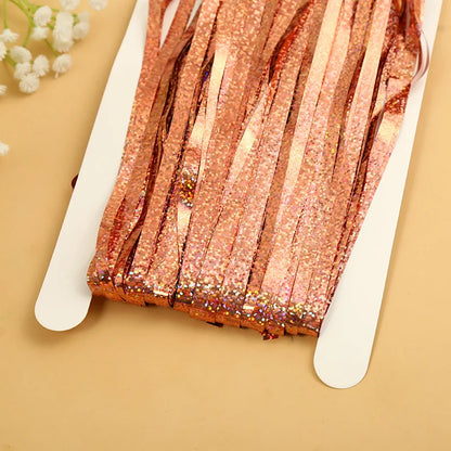 as a Party Metallic Tinsel Foil Fringe Curtains Backdrop for Birthday New Year Eve Party Photo Wedding Baby Shower Decor
