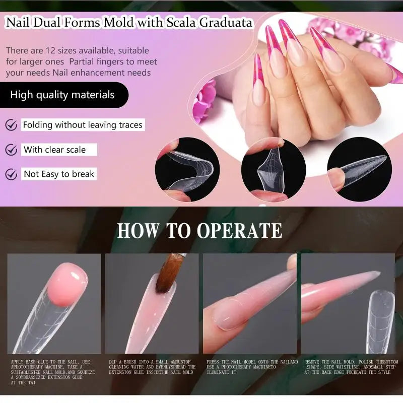 140pcs/box Nail Forms Set Colorful Full Nail Forms Top Molds Tips For Nails Gel Extension Forms Fake Building Mold Tools