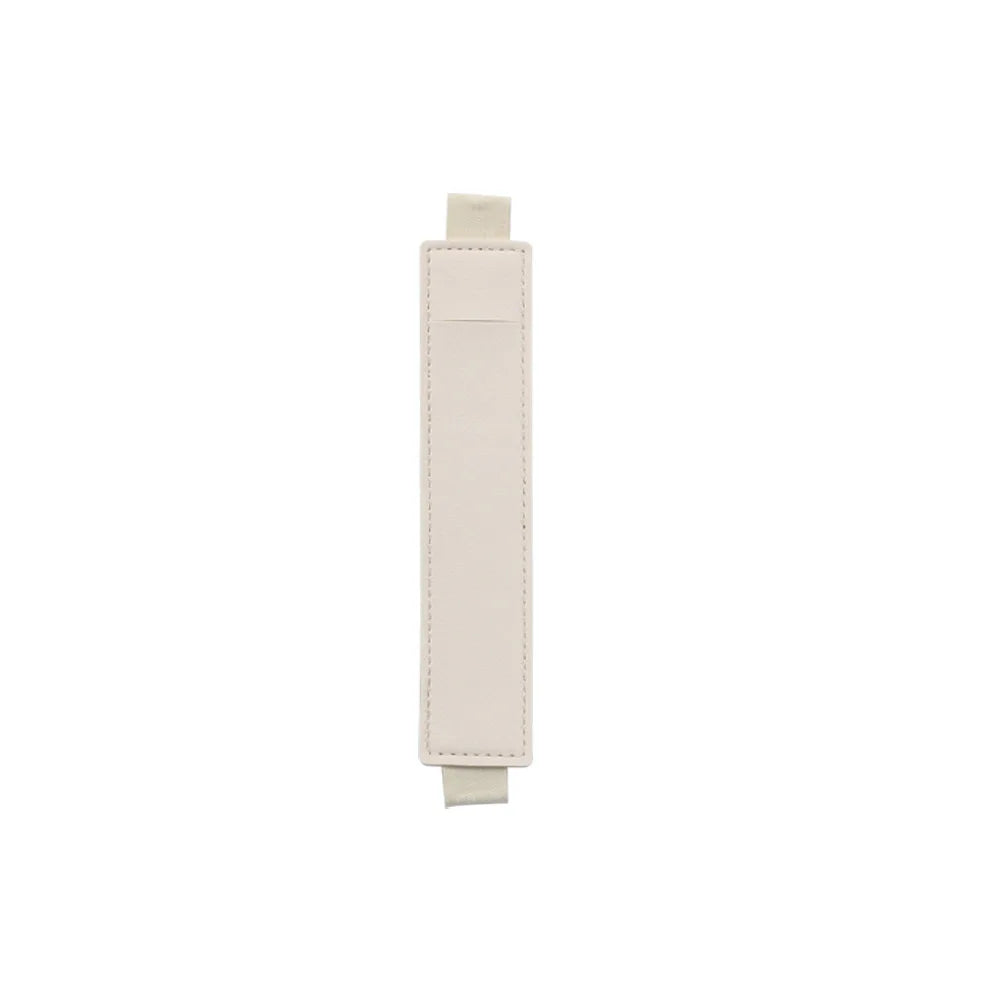 1pc PU Leather Elastic Notebook Band Holders Adjustable Pen Sleeve Pencil Pouch Holder Strap for Notebook Binder - Beige