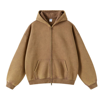 Batik fleece zippered hoodie - Sandy / S